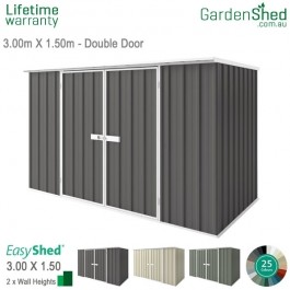EasyShed 3.00x1.50 Garden Shed - Spacesaver - Woodland-Grey / Slate Grey