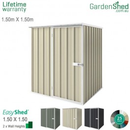 EasyShed 1.50x1.50 Garden Shed - Spacesaver - Smooth Cream