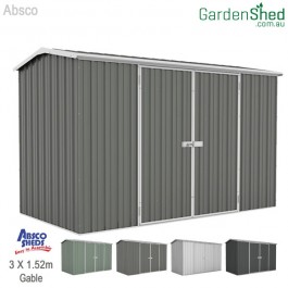 Absco 3 x 1.5 Garden Shed - Woodland Grey