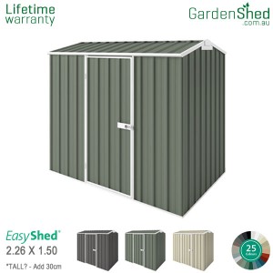EasyShed Garden Shed 2.25 x 1.50m - Pale Eucalypt / Mist Green