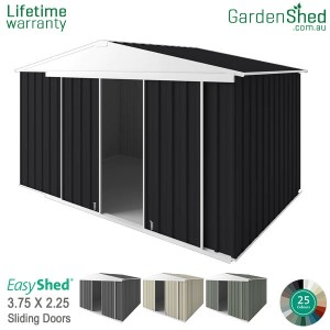 EasyShed 3.75x2.25 Garden Shed - Sliding Doors - Monument