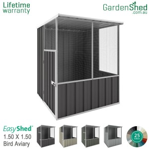 EasyShed 1.50x1.50 Garden Shed - Aviary - Slate Grey