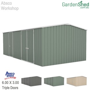 Absco Eco Workshop Garden Shed - Pale Eucalypt
