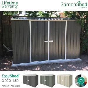 Garden Sheds<br> 3.00m x 1.50m<br> EasyShed Double Door